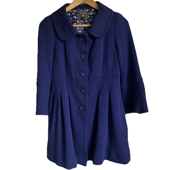 Forever 21 Women’s Big Button Purple Peacoat Size M Vtg Retro Coquette Babydoll - Picture 2 of 16